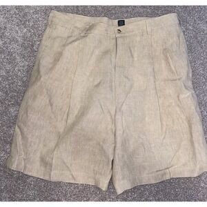Jos A Bank Shorts‎ Mens 38 Beige 100% Linen Reserve Chino Lightweight Flat Front